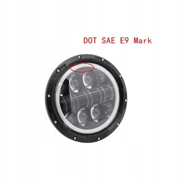 мотосвітлодіоди 1068 Harley davidson передня лампа 7" full led x1