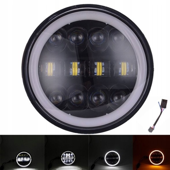 мотосвітлодіоди 1068 Harley davidson передня лампа 7" full led x1