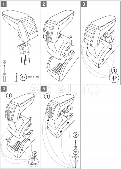 Rati C05488A Підлокітник RATI Стандартна тканина, Ford Focus II, 2004-2012 р.