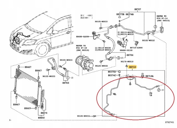 Китай ACN8871002790 Шнур кондиціонування повітря TOYOTA COROLLA 1.4D 2006-14 88710-02790 MF446250-2801