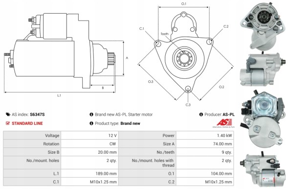 AS-PL S6347S 4 Runner 2.7, hi-ace 2.0, hi-ace 2.4, hi-lux 2.4 [3rz-fe], [1rz], [2rz-e],