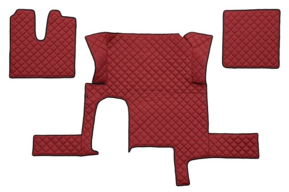 V-maxzone Part VIC-127324 Килимки підлоги ЕКО-Шкіра стьобані (3 шт.) Червоний одна шухляда, на