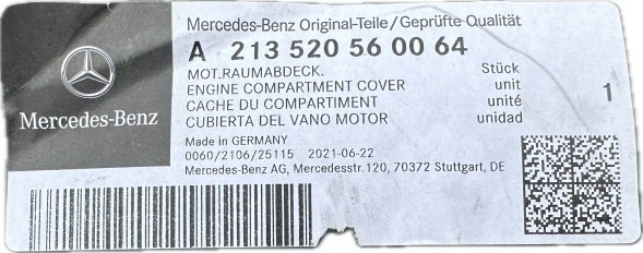 Mercedes-Benz OE OSLONA POD ZDERZAK PRZOD PRZEDNIA LEWA MERCEDES E W213 W238 CLS W257 ORYGINAL 2135205600 ОСЛОН ПІД БАМПЕР ПЕРЕДНІЙ ЛІВИЙ MERCEDES E W213 W238 CLS W257 OM 2135205600