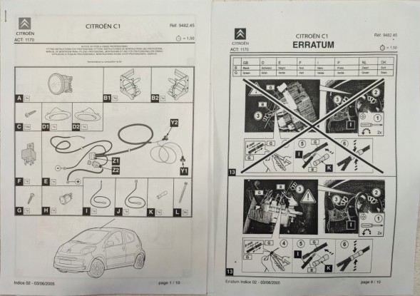Citroen OE 9482.45 Набір галогенів 2x citroen c1 (pm_, pn_) 05-14 9482.45