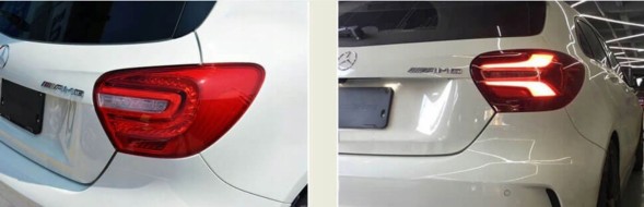 Dac MERCEDES A KLASA W176 W176 LIFT LAMPY LED ZMIANA Z ZWYKŁYCH UPGRADE DAC176 906 2300/2400GZ Задні ліхтарі для MERCEDES A W176 2013-2017, права та ліва сторона, комплект LED, змінені