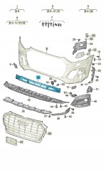 Audi OE НОВИЙ ОРИГІНАЛЬНИЙ AUDI 80A807647G9B9 РЕШІТКА МАТОВА ЧОРНА