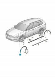 Audi OE ОРИГІНАЛЬНА VAG OE 3G0853728AMI1 НАКЛАДКА КРОМКИ АРКИ КОЛЕСА NUCLEUS GREY