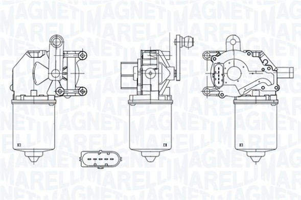 Magneti Marelli TGE500PM Двигун склоочисника передній - MAGNETI MARELLI 064050002010