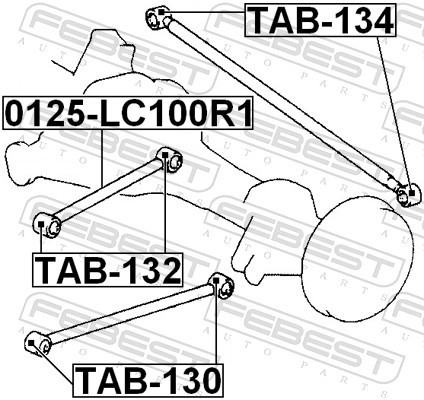 TAB 134 FEBEST САЙЛЕНТБЛОК ЗАДНЬОГО ПОПЕРЕЧНОГО ВАЖЕЛЯ