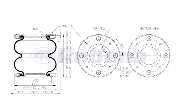 MTT System 0003_K Пневматичні подушки fiat ducato і x230 1981-1994 кампер компр. 100Psi 2mu