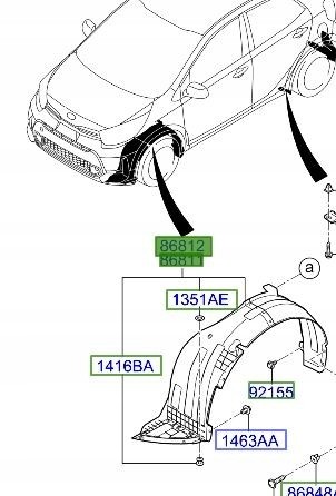 Kia OE 86812-G6000, 86811-G6000 ПЕРЕДНИЙ ПЕРЕДНИЙ ПРАВИЙ ЛІВИЙ KIA PICANTO III 20-ПІД