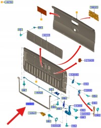 Ford OE EB3B-41608-AC, EB3Z9941608B УЩІЛЬНЮВАЧ КРИШКИ БАГАЖНИКА ЗАДНІЙ FORD RANGER 2017- OEM 2209442 _ EB3B-41608-AC