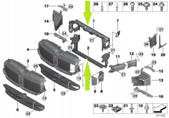 Китай BMV51747475261KOMPLET ПОВІТРЯЗАБІРНИК КЕРМА ЗАХИСНА НАКЛАДКА BMW 7 G11 G12 LIFT КОМПЛЕКТ 51747475261