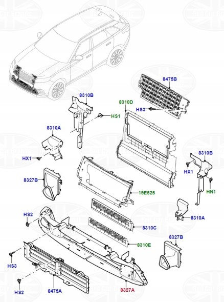 Land Rover OE Дефлектор повітря Дефлектор Range Rover Velar L560 LR152419 M8A28A095BE