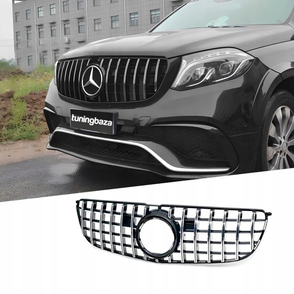 Китай 11294 Решітка Mercedes GLS X166 GT Style Black Chrome 16-19