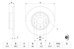 0986479C20 BOSCH ДИСК ГАЛЬМIВНИЙ ЗАДНIЙ COATED
