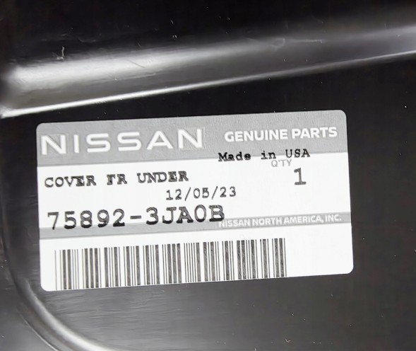 Infiniti OE 758923JA0B ЗАХИСТ нижній радіатора двигуна під ПЕРЕДНІЙ бампер INFINITI JX35 QX60 НОВИЙ OE