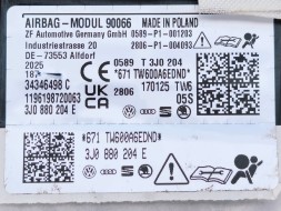 Volkswagen OE 3J0880204E / SUPERB IV SKODA SUPERB IV 2023-2026 ПОДУШКА БЕЗПЕКИ ПАСАЖИРА 3J0880204E