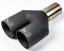 WLM Customs WLM-BLK2x63 Подвійний вихлопний наконечник WLM Black Y-PIPE 2x63,5