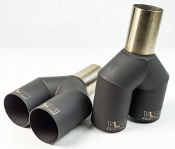 WLM Customs WLM-BLK2x63 Подвійний вихлопний наконечник WLM Black Y-PIPE 2x63,5