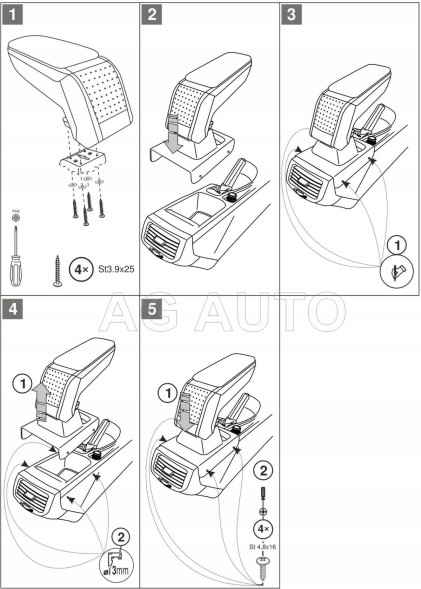 Rati V00633 Штатний підлокітник для Fiat Stilo 2001-2010