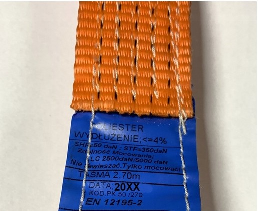Manol POM-OBR-5m-5T-2PKT-Gumowane-Szelka-1A1A-250543 Ремені транспортувальні для обв'язки 5 м автомобіля 5T/50 Swivel Harness 1A1A-5m
