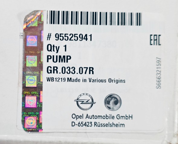 Opel OE 95525941 Паливний насос високого тиску Opel Citroen Peugeot BlueHDi CDTi OE