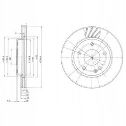 Delphi BG3395,LP1401 Передні диски та колодки DELPHI MERCEDES A W168 A 14