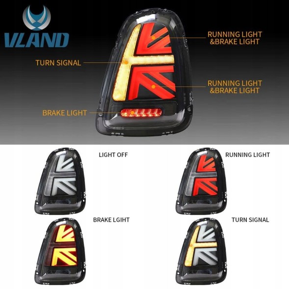 VLAND MHM5102912E Світильники тиль kpl Vland Led Bar Neon Діодні Тюнінг Міні Купер r56 r57 r58 r59
