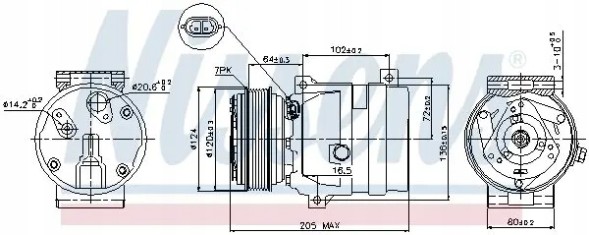Nissens 89435 Компресор компресора кондиціонера 89435 nissens