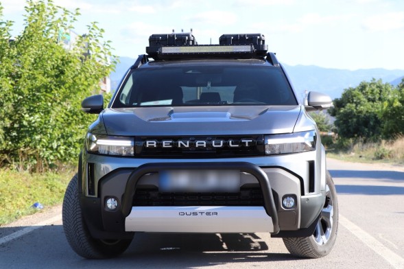 Китай 5030PWT24 Передній захист Dinamic чорний кенгурятник Dacia Duster 2024-
