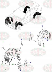 Jaguar OE Колісна арка передня ліва Jaguar F-Pace X761 T4A13096 HK8316A574AE