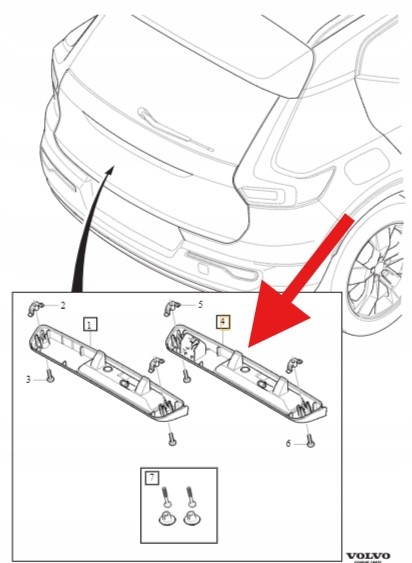 Volvo OE 32394440 Volvo XC40 ручка заднього люка