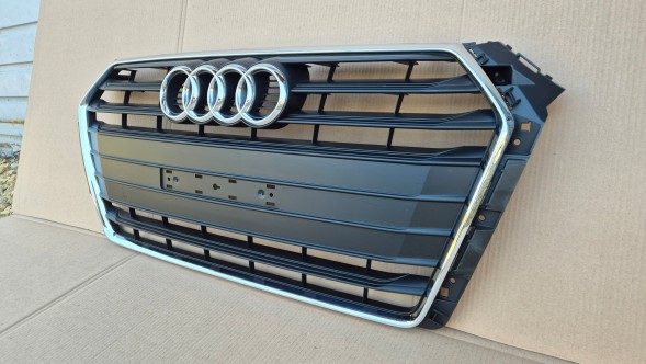 Audi OE GRILL ATRAPA CHŁODNICY AUDI A4 B9 8W0 PRZEDLIFT 2015-2019 CZARNY PLASTIK + CHROM MAŁA TABL Решітка радіатора GRILL Audi A4 B9 8W0 8W 15-19 ОРИГІНАЛ 8W0853651D AB НОВА