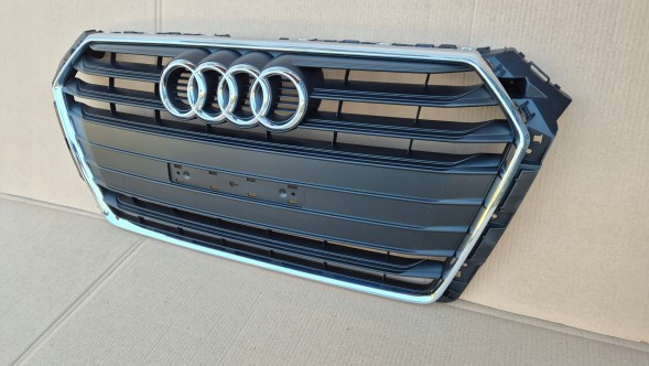 Audi OE GRILL ATRAPA CHŁODNICY AUDI A4 B9 8W0 PRZEDLIFT 2015-2019 CZARNY PLASTIK + CHROM MAŁA TABL Решітка радіатора GRILL Audi A4 B9 8W0 8W 15-19 ОРИГІНАЛ 8W0853651D AB НОВА