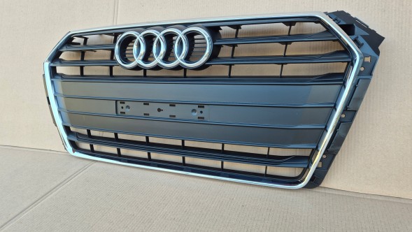 Audi OE GRILL ATRAPA CHŁODNICY AUDI A4 B9 8W0 PRZEDLIFT 2015-2019 CZARNY PLASTIK + CHROM MAŁA TABL Решітка радіатора GRILL Audi A4 B9 8W0 8W 15-19 ОРИГІНАЛ 8W0853651D AB НОВА