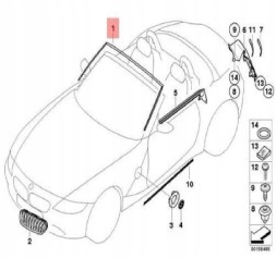 BMW OE Лобове скло BMW Z4 E85 оригінальне 51317017021