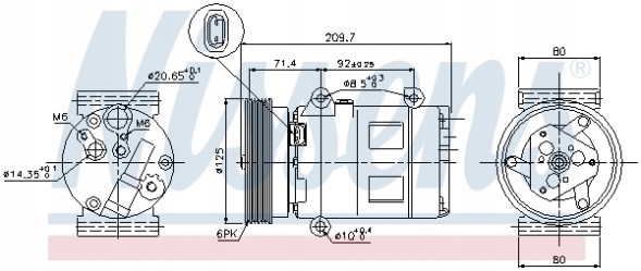 Nissens 89072 Компресор кондиціонера nissens 89072