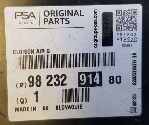 Peugeot OE 9823291480 Повітряне кермо peugeot 208 ii oe 9823291480