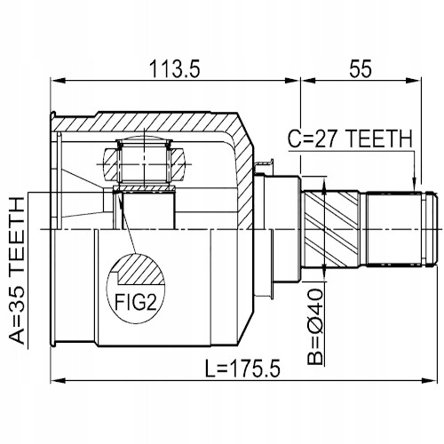 Carmont MF-01709 Внутрішній шарнір передній OUTLANDER CW GF 3817A264