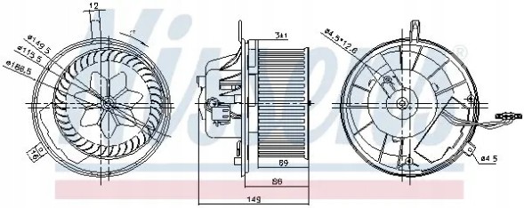 Nissens 87032 Повітродувний вентилятор припливу 87032 nissens