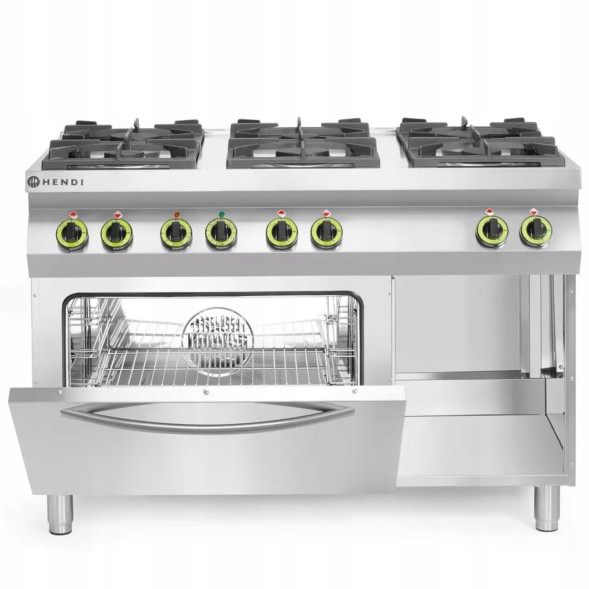 Китай WEW-SC-HP-1000922 Газова плита Hendi з 6 конфорками та електричною духовкою GN1/1, сертифікат CE
