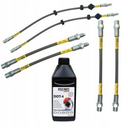 PiterParts 1025315000 Гальмівні шланги армовані сталевим обплетенням BMW E34, комплект передні + задні