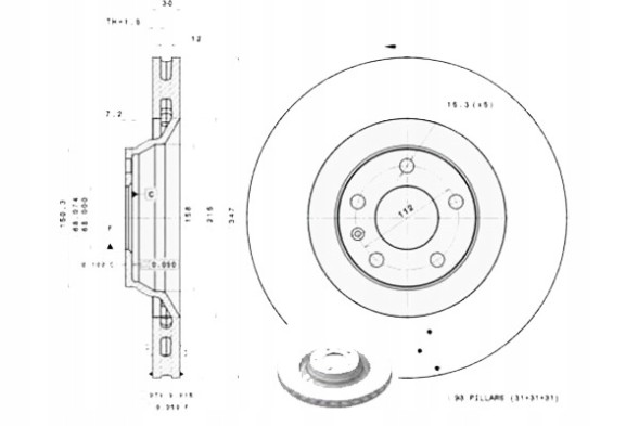 Brembo 09.8841.31 Brembo 09.8841.31 гальмівний диск (1шт)