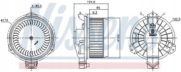 Nissens 87365 Вентилятор обдуву салону 87365 nissens toyota