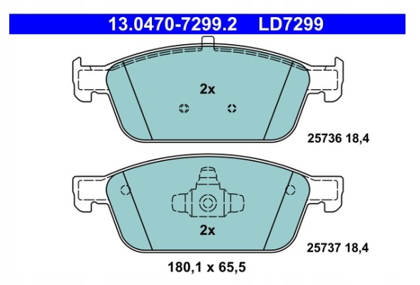 ATE 13.0470-7299.2 Гальмівні колодки передні ford focus kuga tourneo connect transit