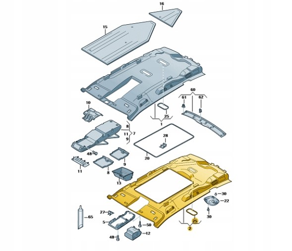 Volkswagen OE ОБшивка стелі VW SHARAN 7N0867501BE ПАНОРАМА