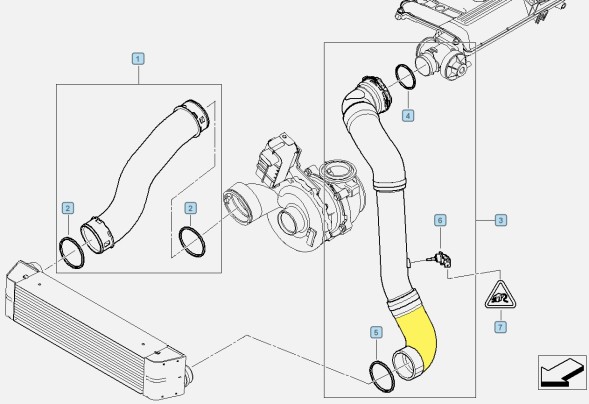 Proparts Krawczyk PP 01 0539 RURA WĄŻ PRZEWÓD TURBO INTERCOOLERA BMW X3 3.0 d 11613415784 ТРУБКА ШЛАНГУ ТУРБО BMW X3 E83 3.0d 11613415784