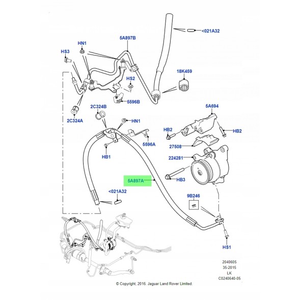 ECP MOBILITY LR056319 LR035465 CPLA-5E497-AD CPLA5E497AD CPLA 5E497 AD Шнур активної підвіски LR056319 Land Range Rover 5.0 V8 L405 L494 OE