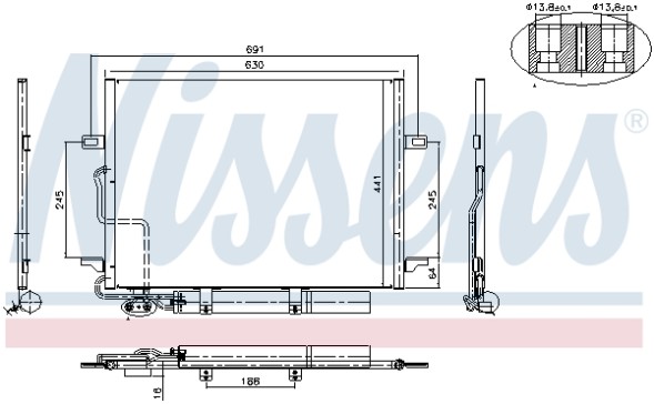 94614 NISSENS Радіатор кондиціонера